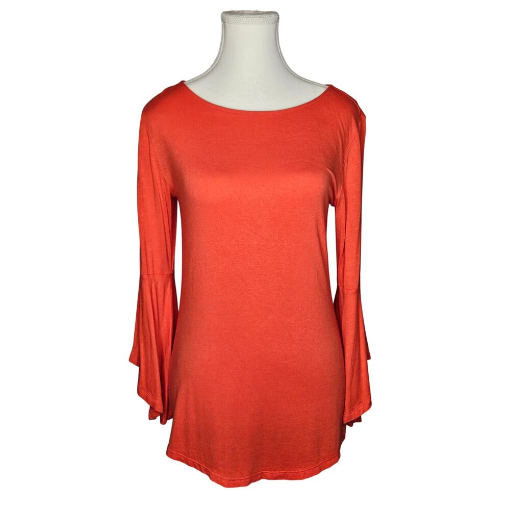 inc Coral Tunic Blouse -S- Bust-32" Comfy Soft Stretchy Bell Sleeves B58